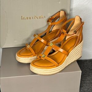 Franco Sarto Orange Wedge Sandals